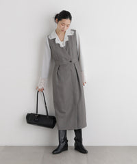 シャンブレーシャークスキンカシュクールワンピース