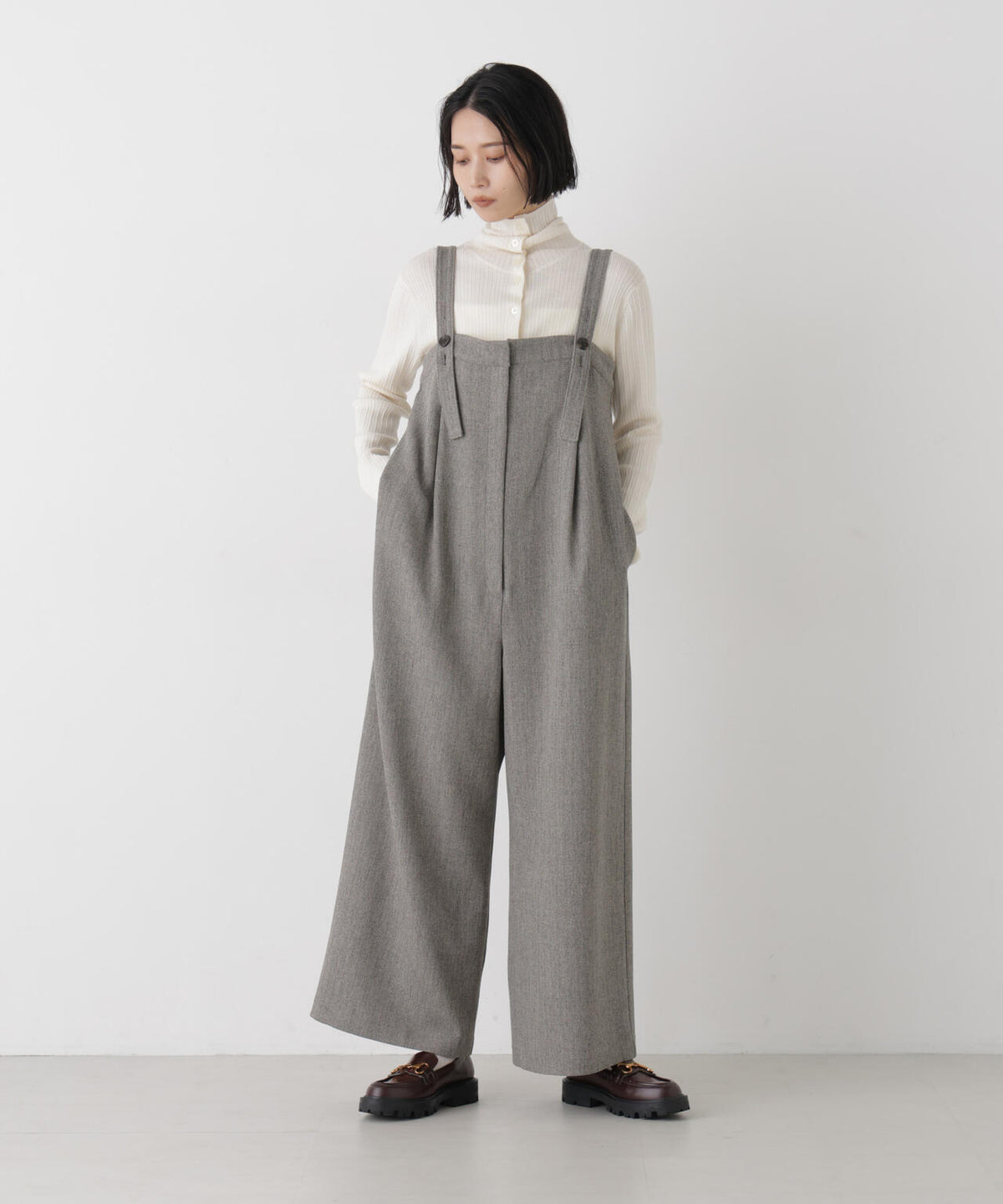 MIXヘリンボンサロペット 6696219318