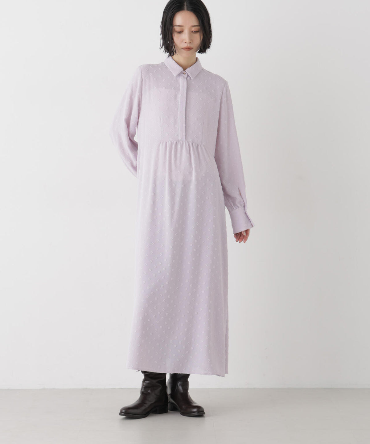 カットジャガードドットワンピース 6696219320