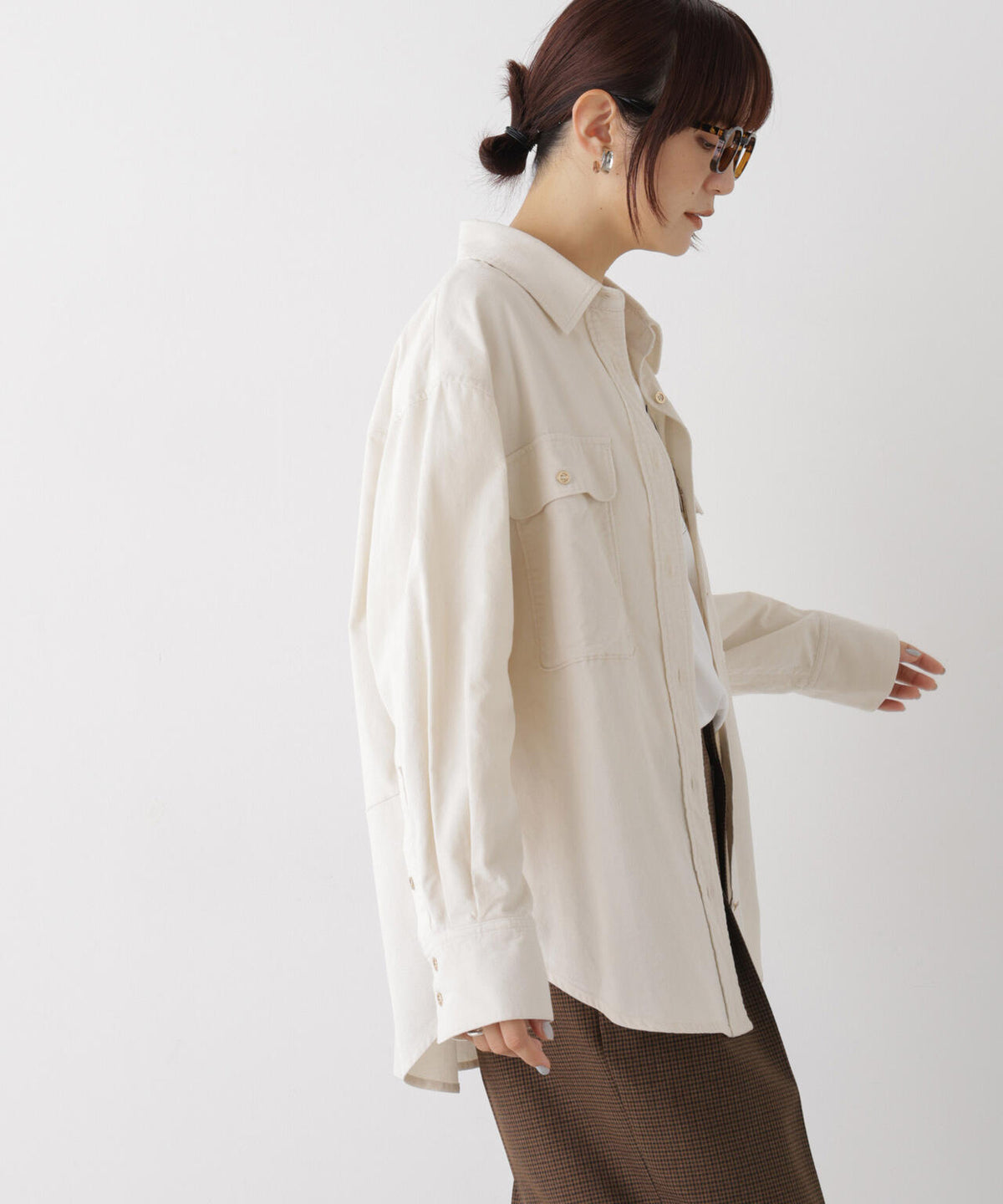 コーデュロイカシュクール2wayシャツ 6696220318
