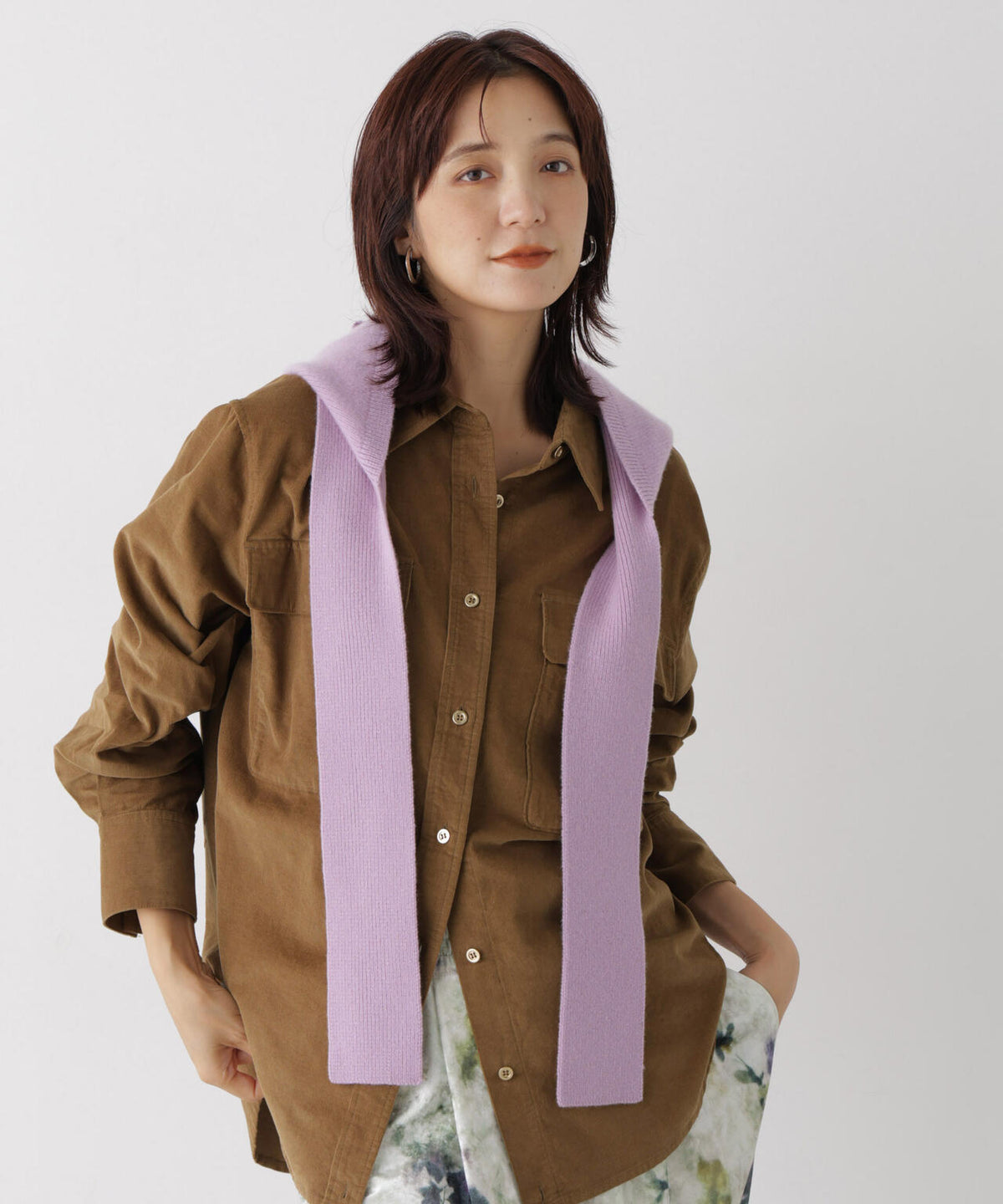 コーデュロイカシュクール2wayシャツ 6696220318