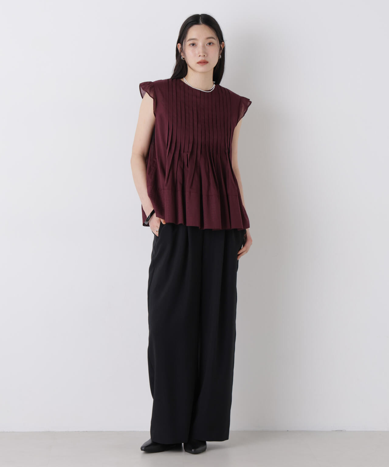 made in india タックステッチ ブラウス ( セットアップ 可)