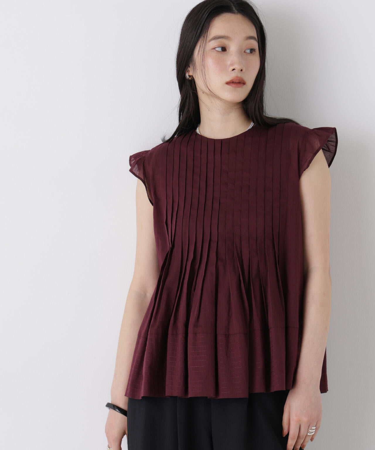 made in india タックステッチ ブラウス ( セットアップ 可)
