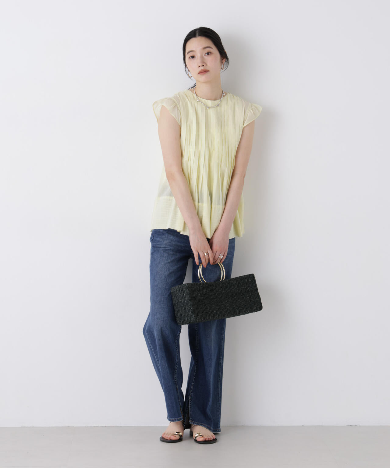 made in india タックステッチ ブラウス ( セットアップ 可)