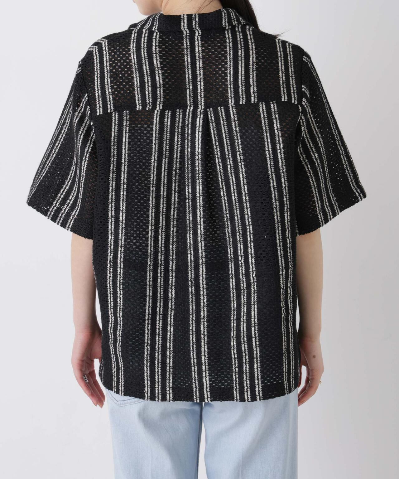 made in india ジャカード ストライプ シャツ ( セットアップ 可)