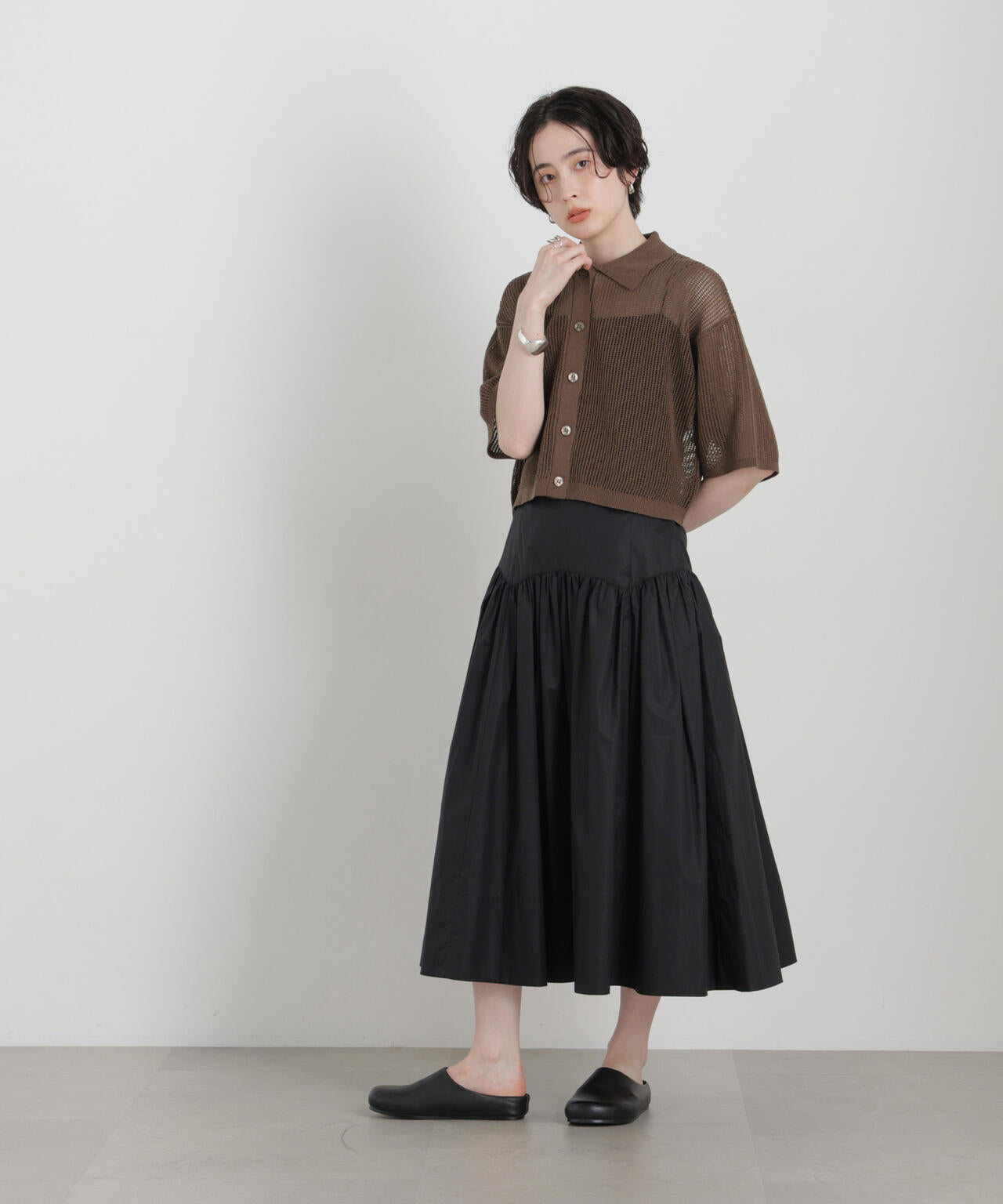 LEMAIRE ポロカーディガン ニットポロ メッシュニットポロカーディガン