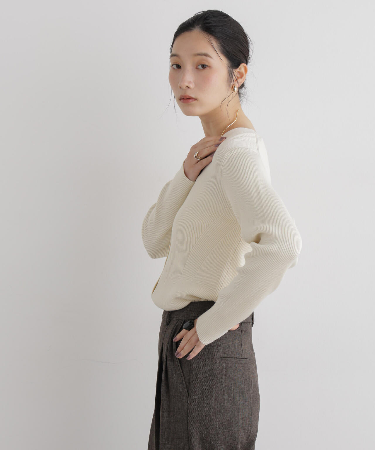 CICA&UVカット加工Vネックリブカーディガン 6696222318