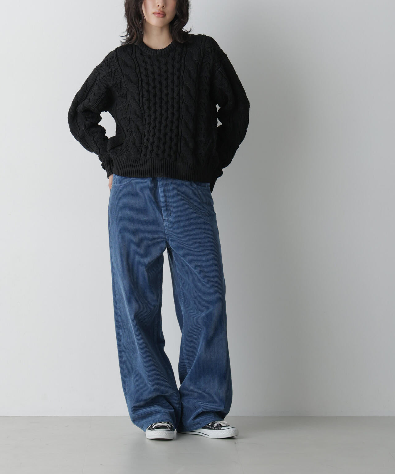 「STEVELOUR」太コールストレートパンツ