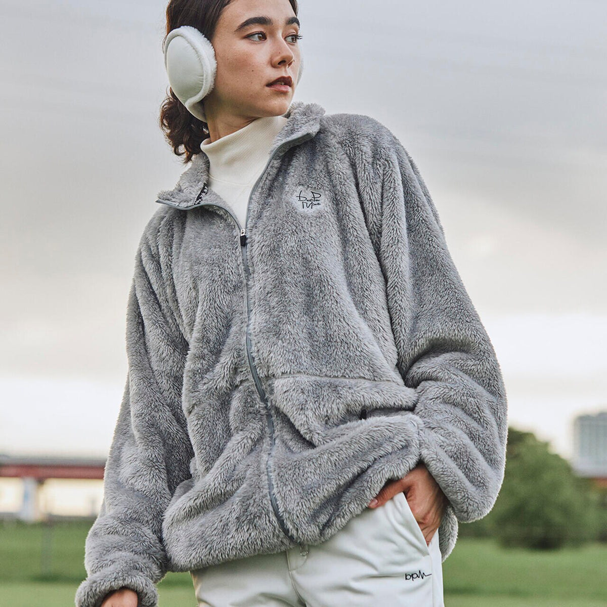 新品 ラッセルノ マイクロ ボアフリース ブルゾン ブラック L beats per minute/ボアフリースブルゾン