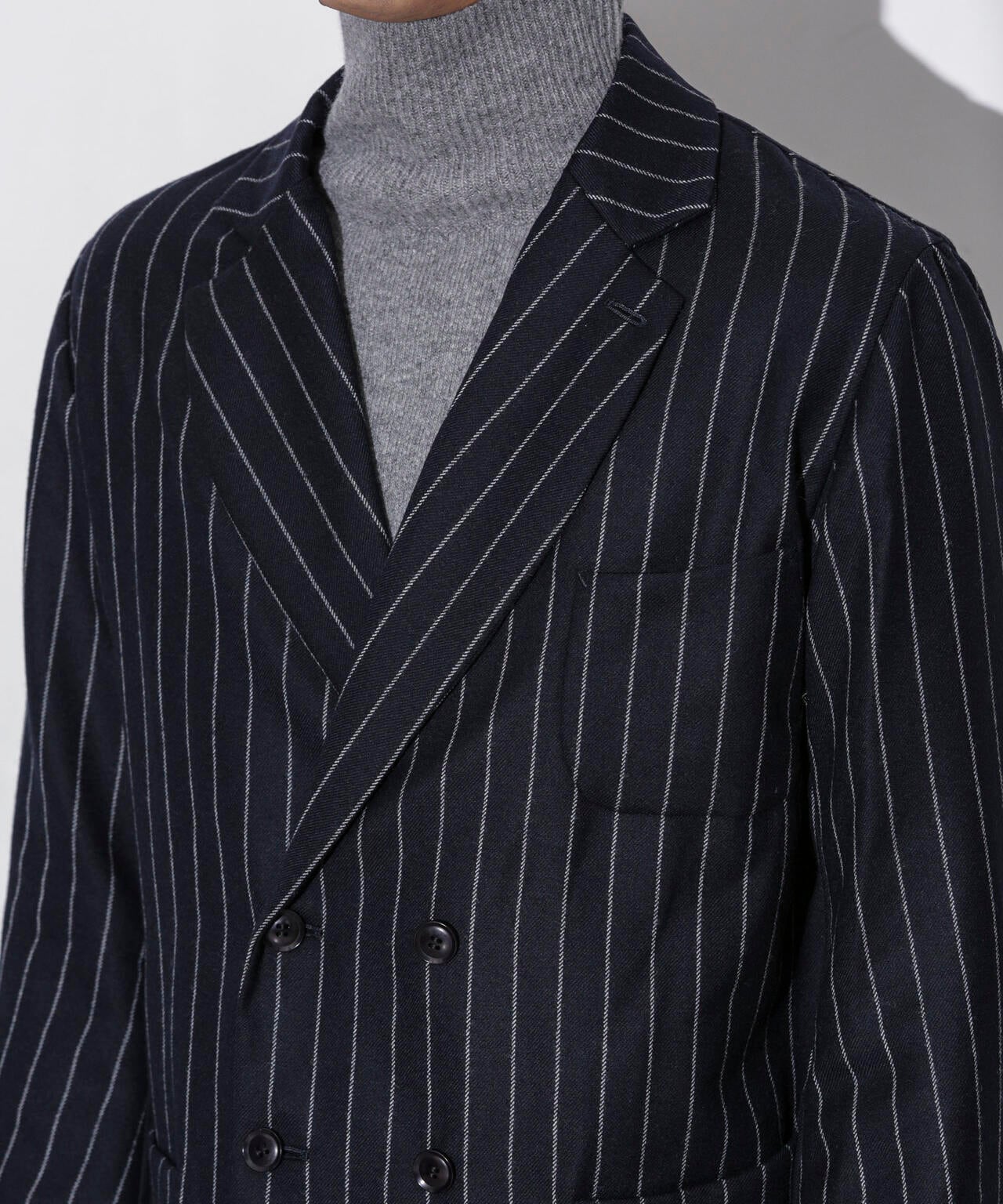 m's braque / W4B Comfort Loosen Jacket (Navy Stripe) | twelve