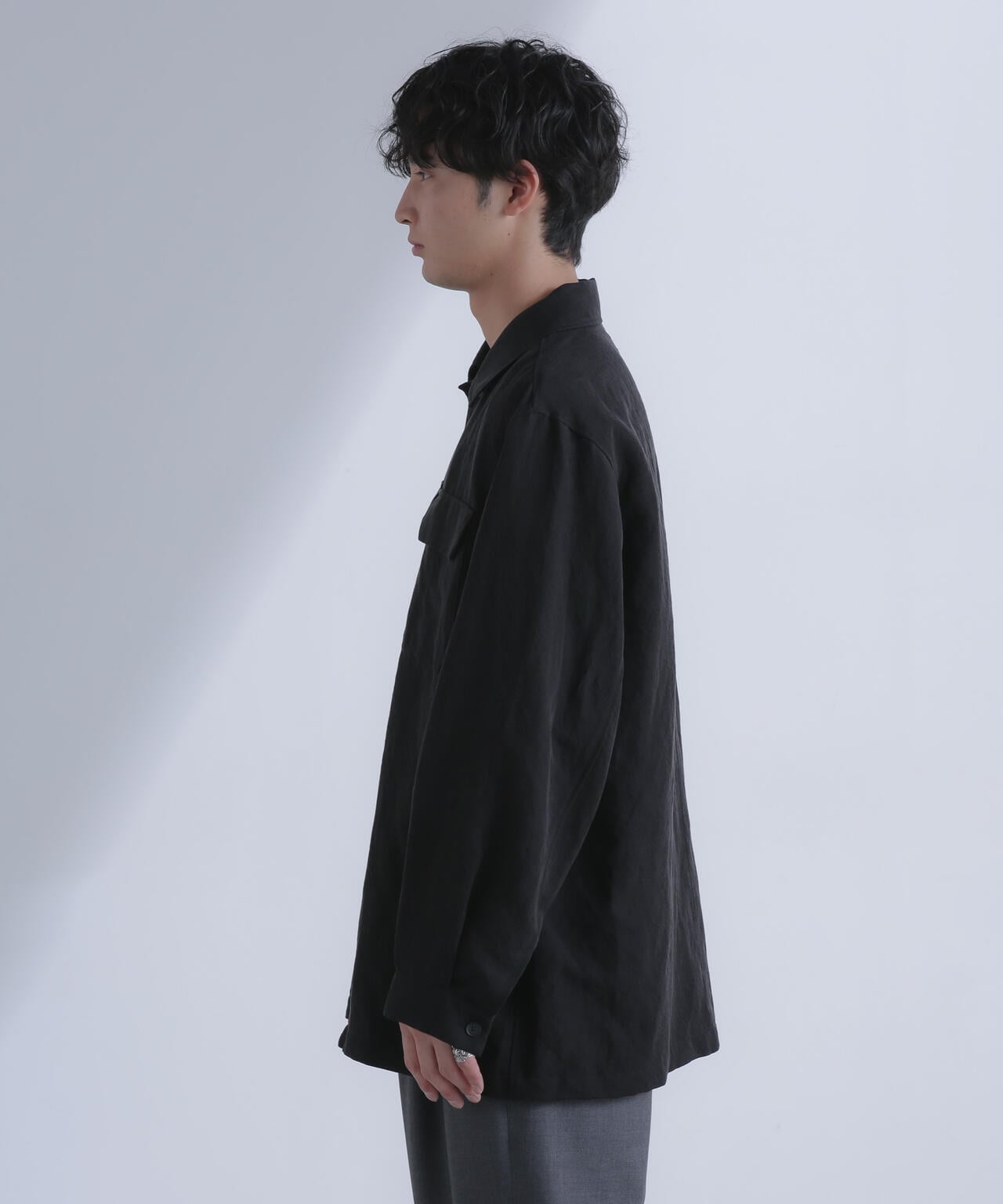 ATON / NIDOM SILK LINEN CPO SHIRT