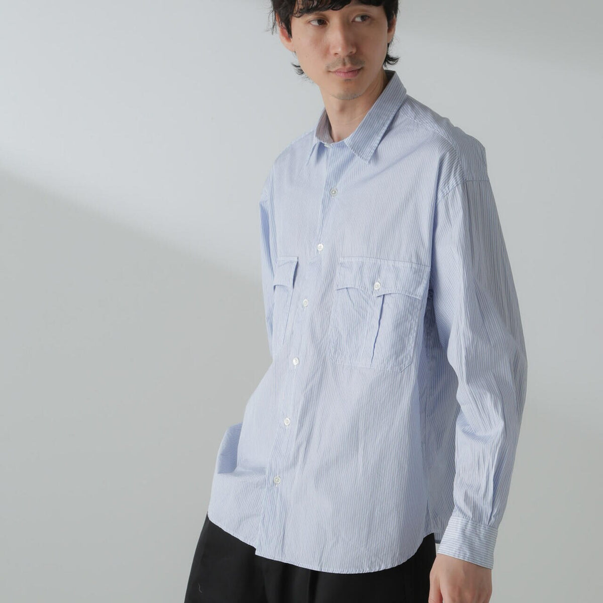 送料無料 ギフト Porter Classic / ROLL UP STRIPE SHIRT トップス