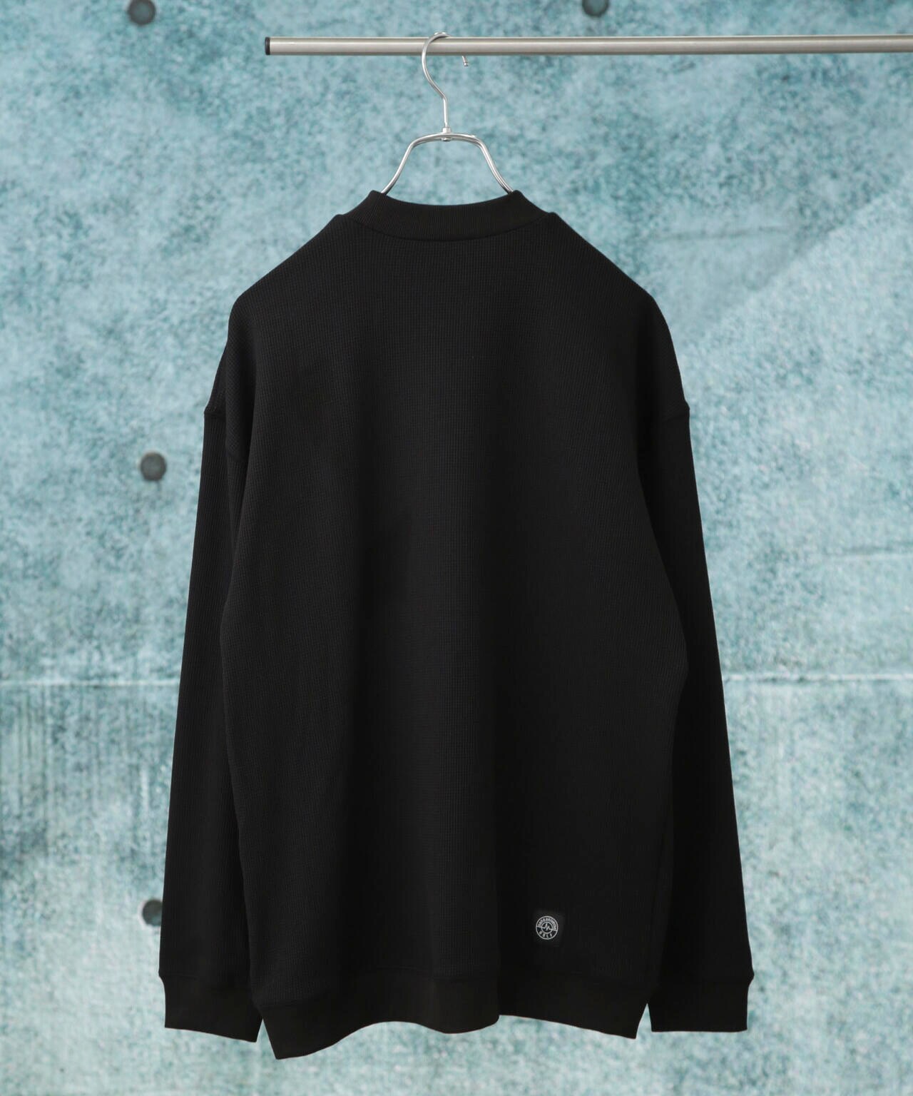 5525golf ナノユニバース ロゴ モックネック カットソー 長袖シャツ S nano universe GOLF / サマールモックネック長袖シャツ