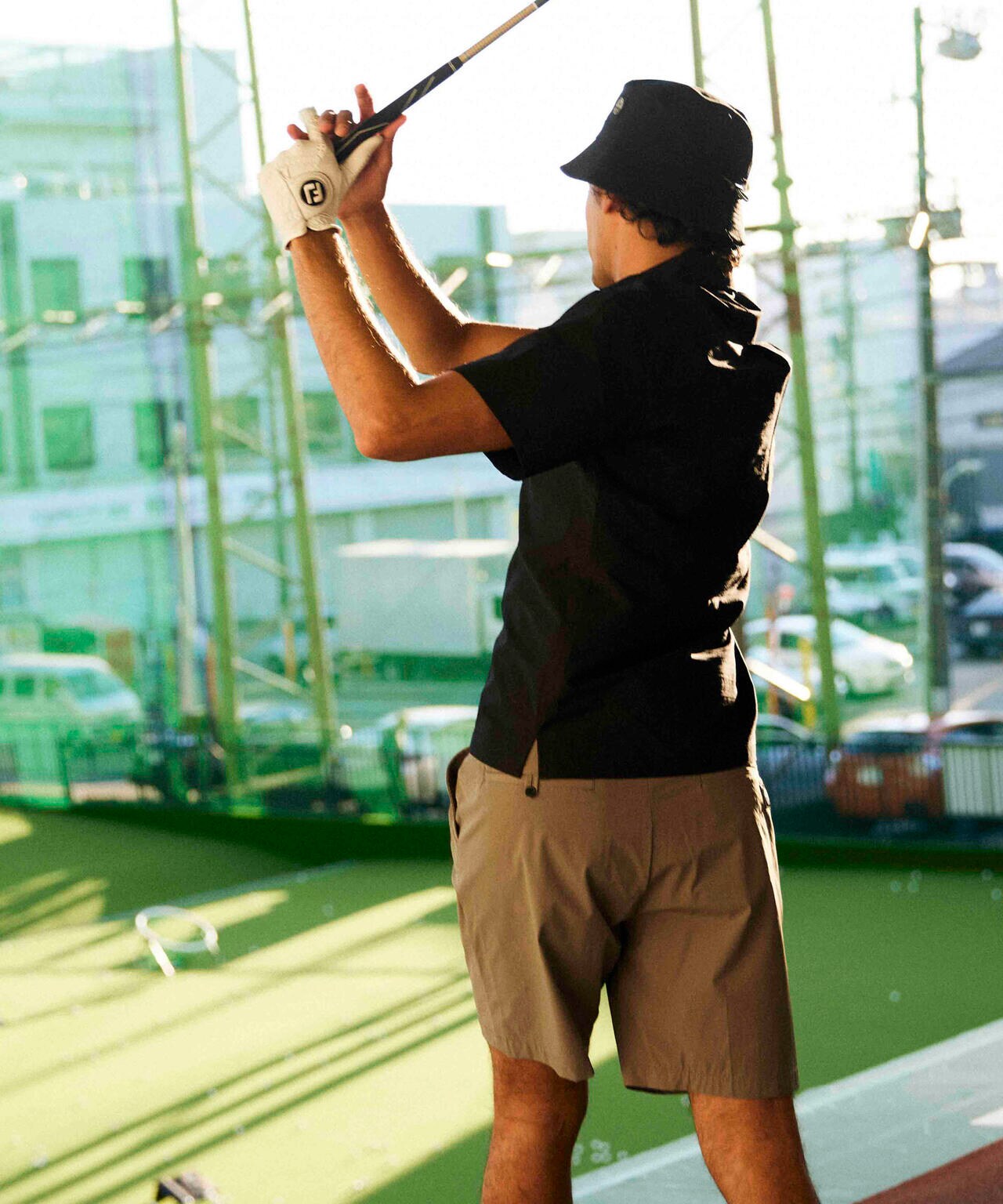 nano universe GOLF / ストライプ半袖シャツ