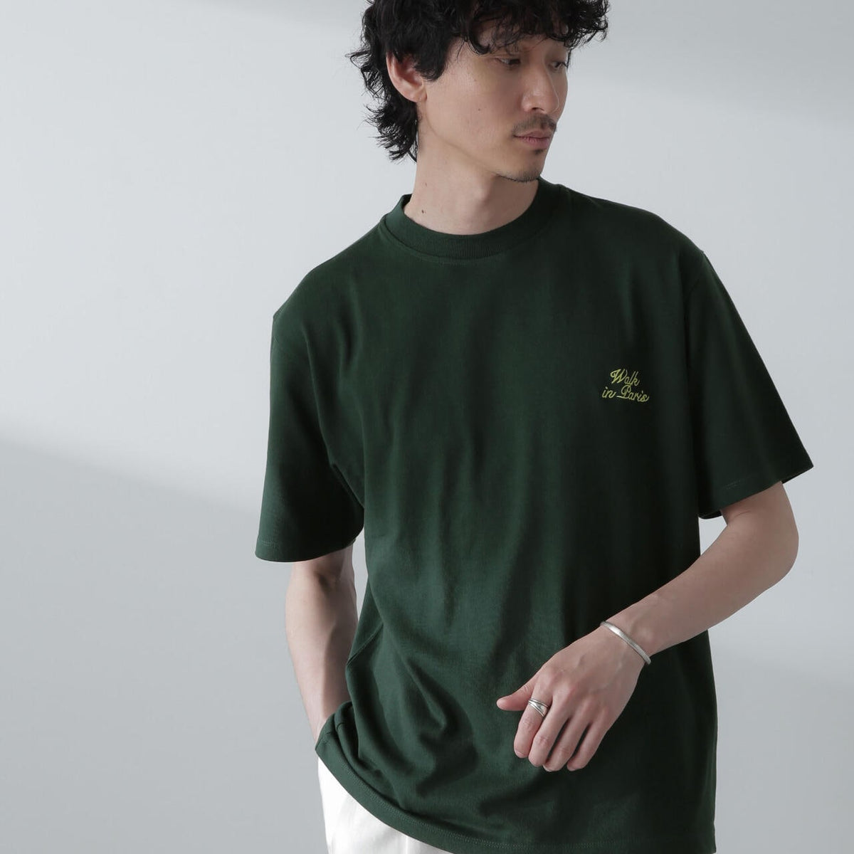 A.PRESSE ダークグリーン スウェット Tシャツ 6704124047-