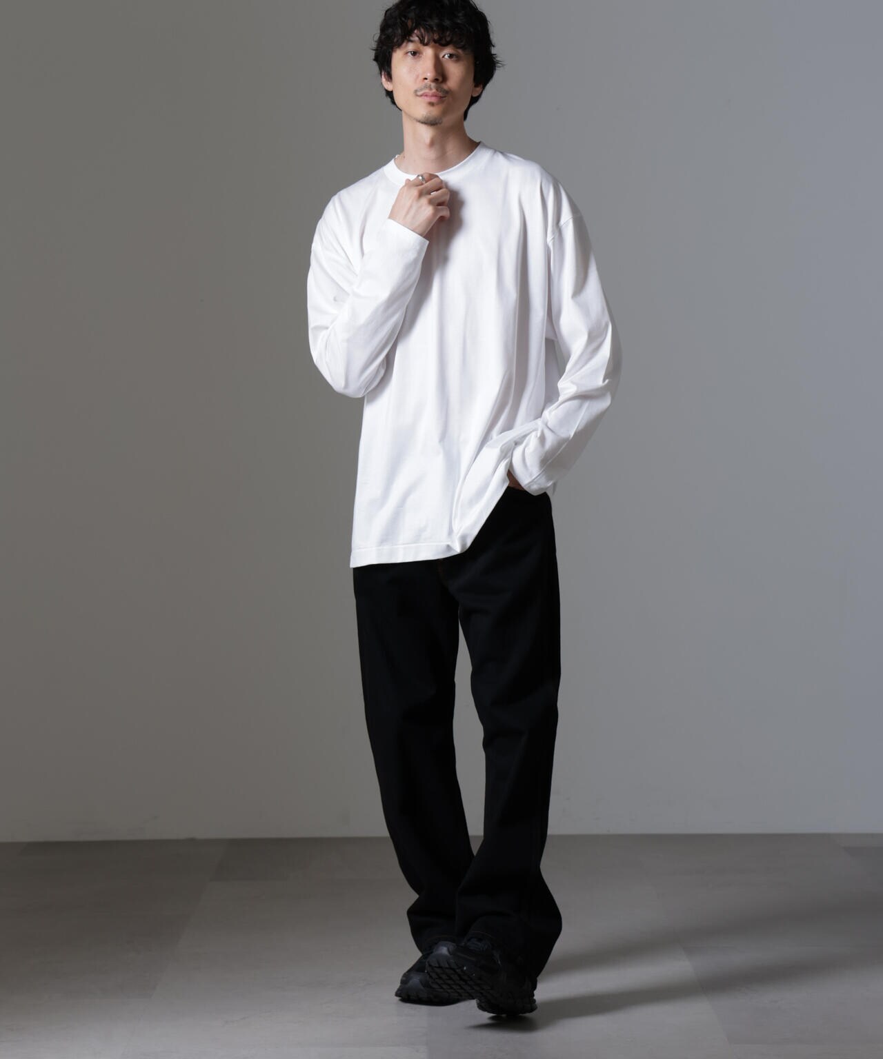 ATON/ SUVIN60/2 OVERSIZED L/S TEE 6704223049