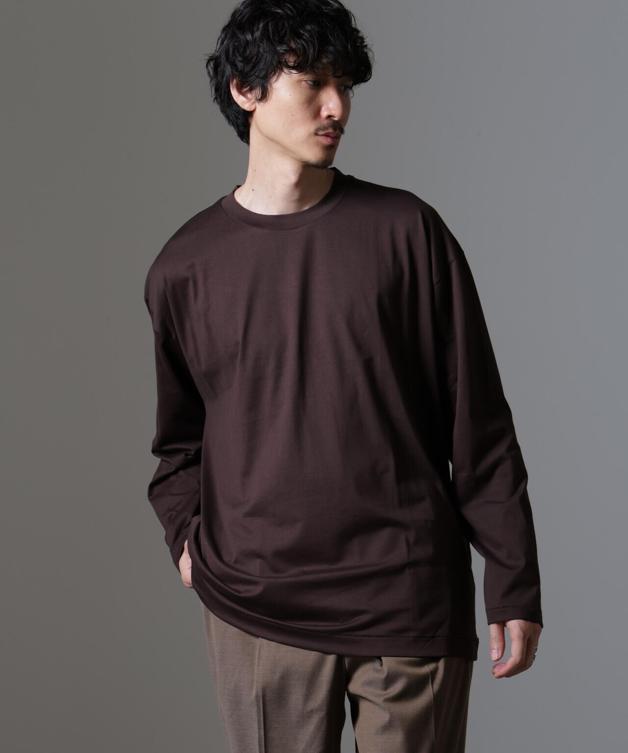 ATON/ SUVIN60/2 OVERSIZED L/S TEE 6704223049