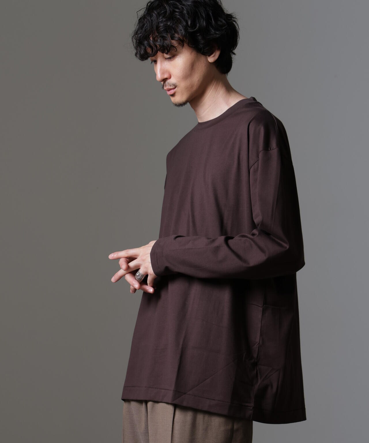 ATON/ SUVIN60/2 OVERSIZED L/S TEE 6704223049