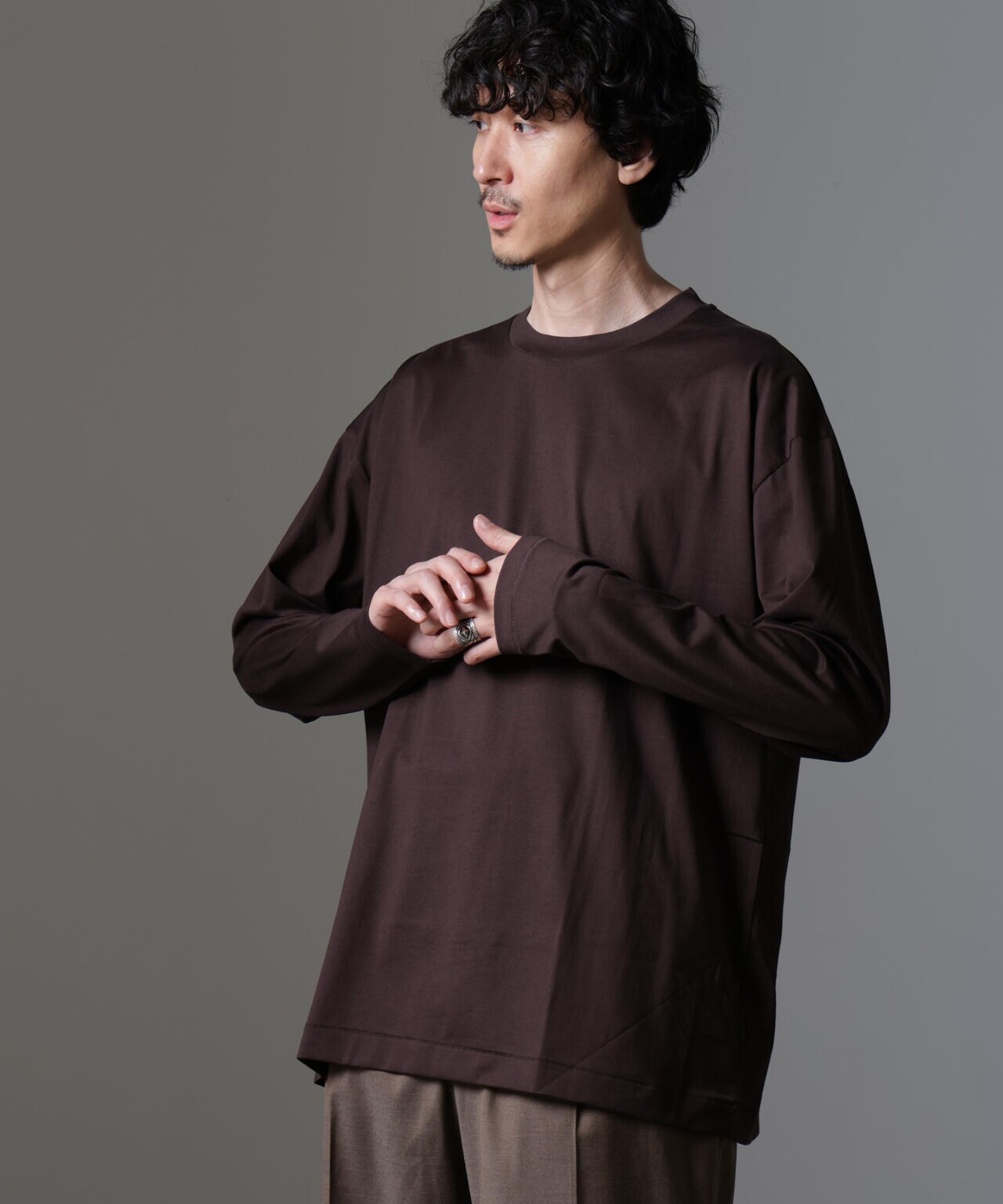 ATON/ SUVIN60/2 OVERSIZED L/S TEE 6704223049