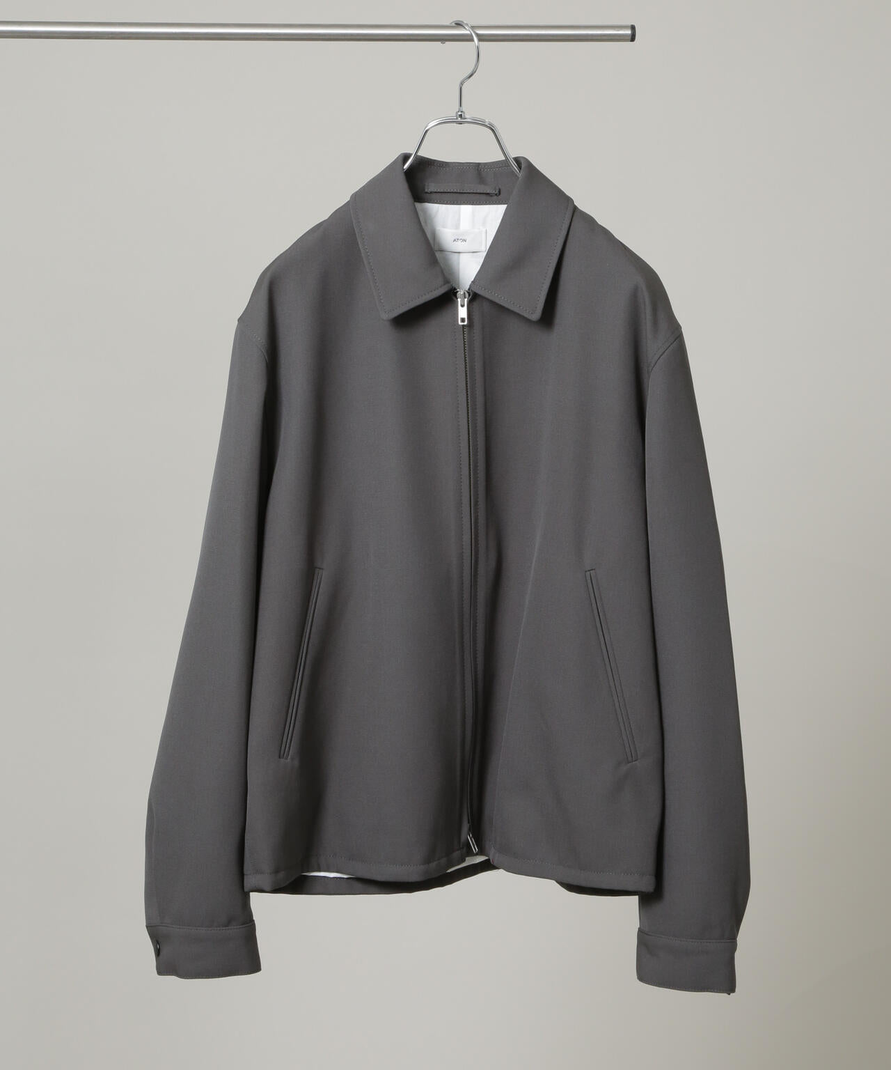 ATON/BACK SATIN HARRINGTON JACKET