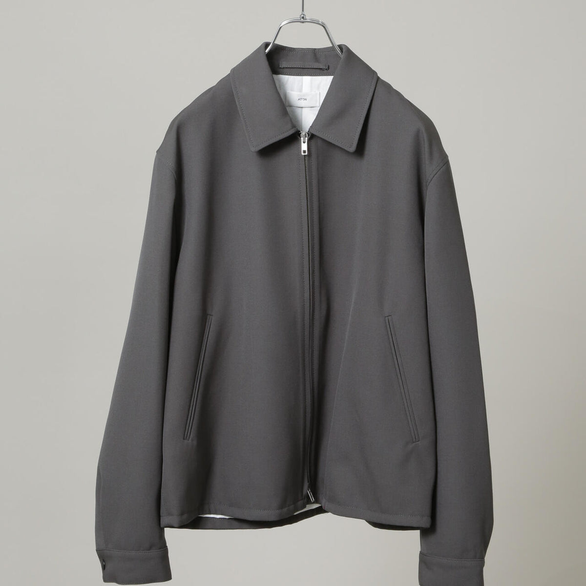 ATON/BACK SATIN HARRINGTON JACKET
