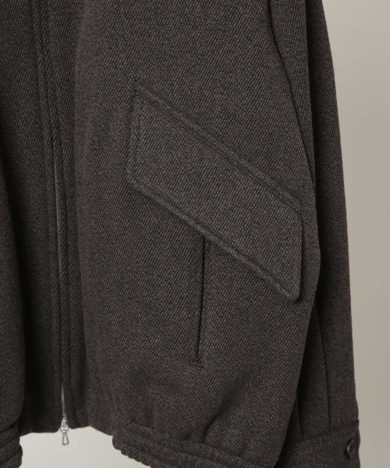 ULTERIOR / WOOL SILK KERSEY ZIP UP JKT