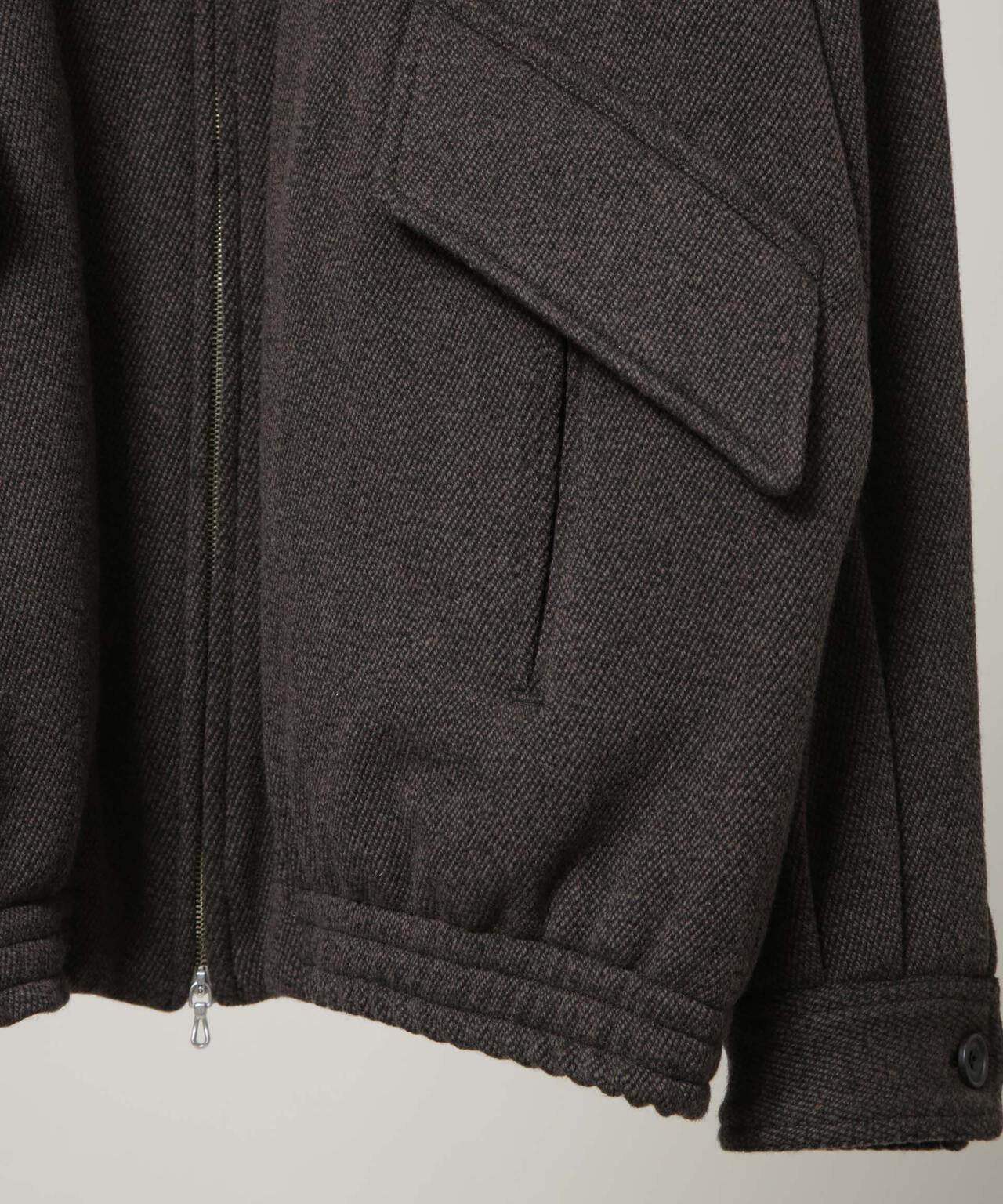 ULTERIOR / WOOL SILK KERSEY ZIP UP JKT
