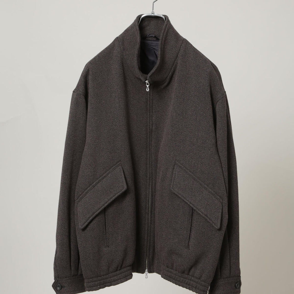 ULTERIOR / WOOL SILK KERSEY ZIP UP JKT