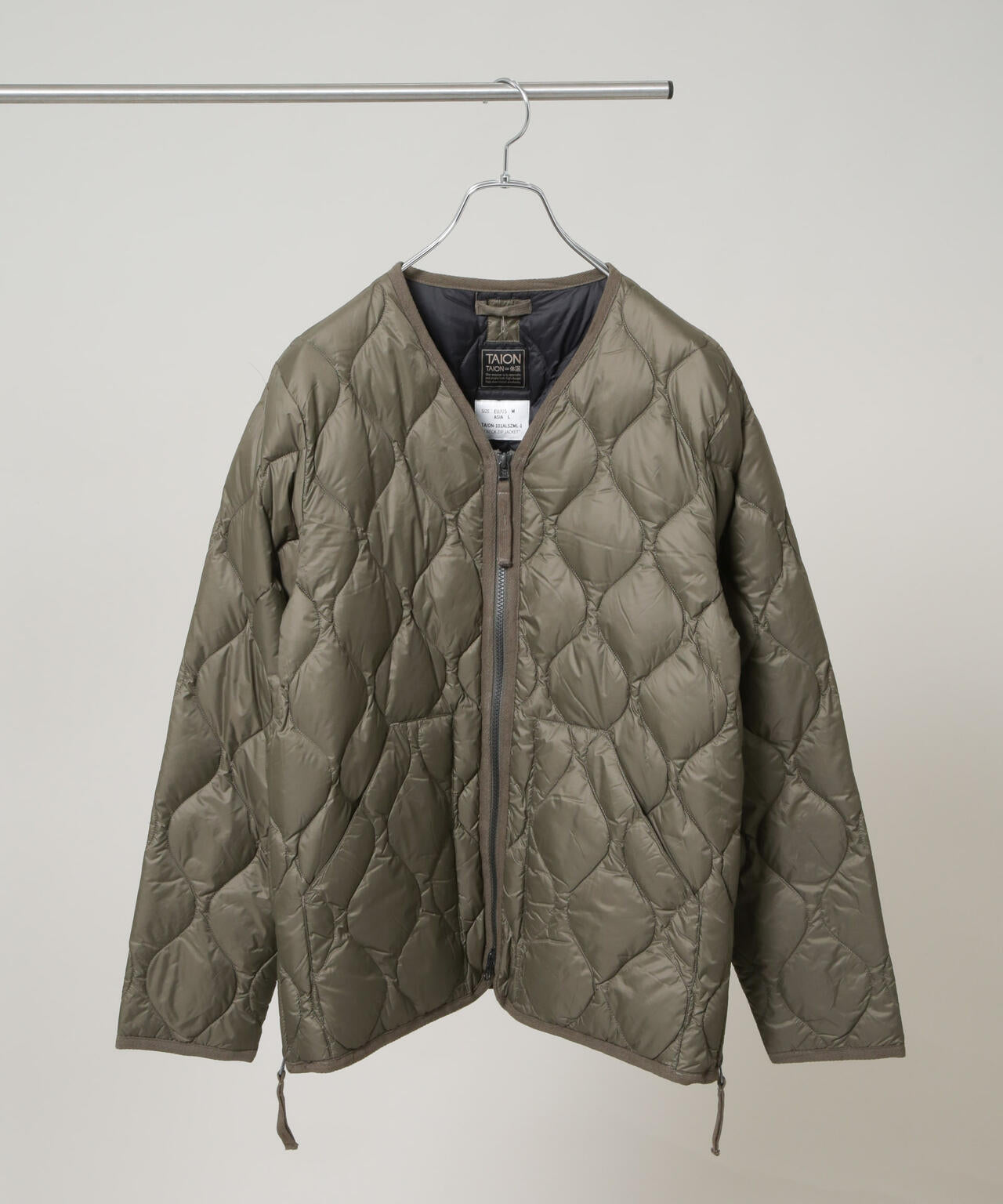 未使用] TAION ミリタリーライン V-NECK ZIP JACKET ダウンジャケット 