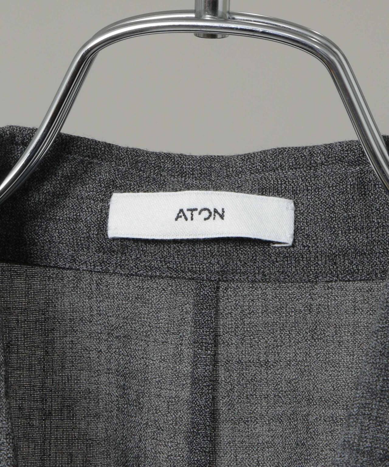 ATON / TWIST WOOL WASHER ZIP UP SHIRT