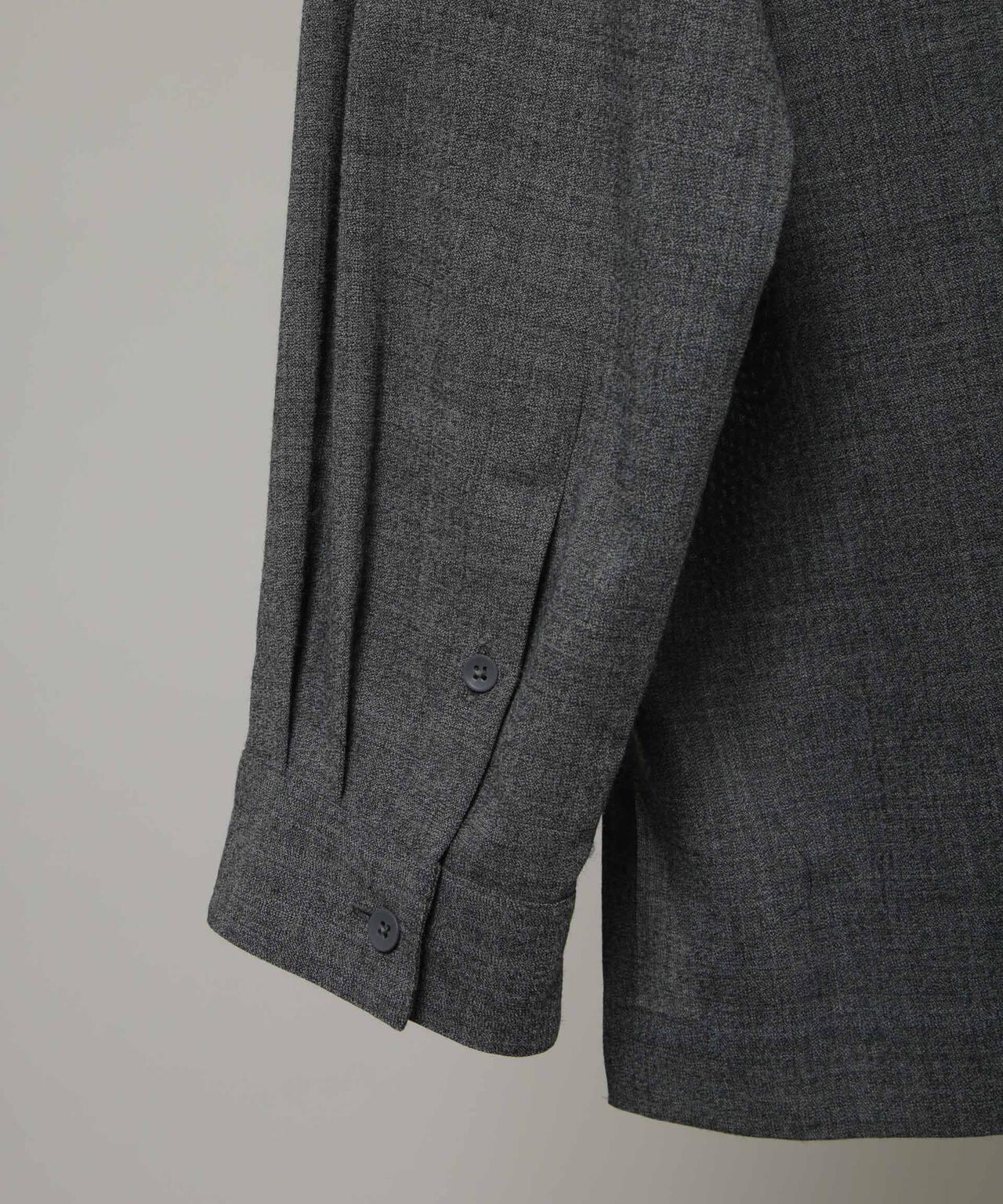 ATON / TWIST WOOL WASHER ZIP UP SHIRT