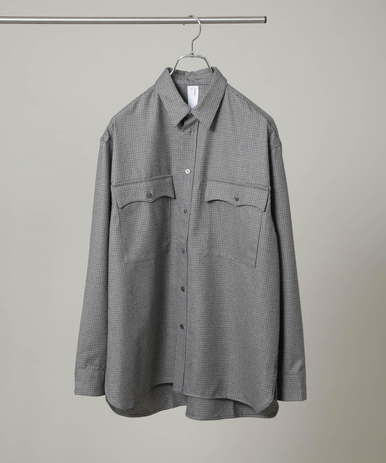 benine 9/High Density Check Wool Shirt