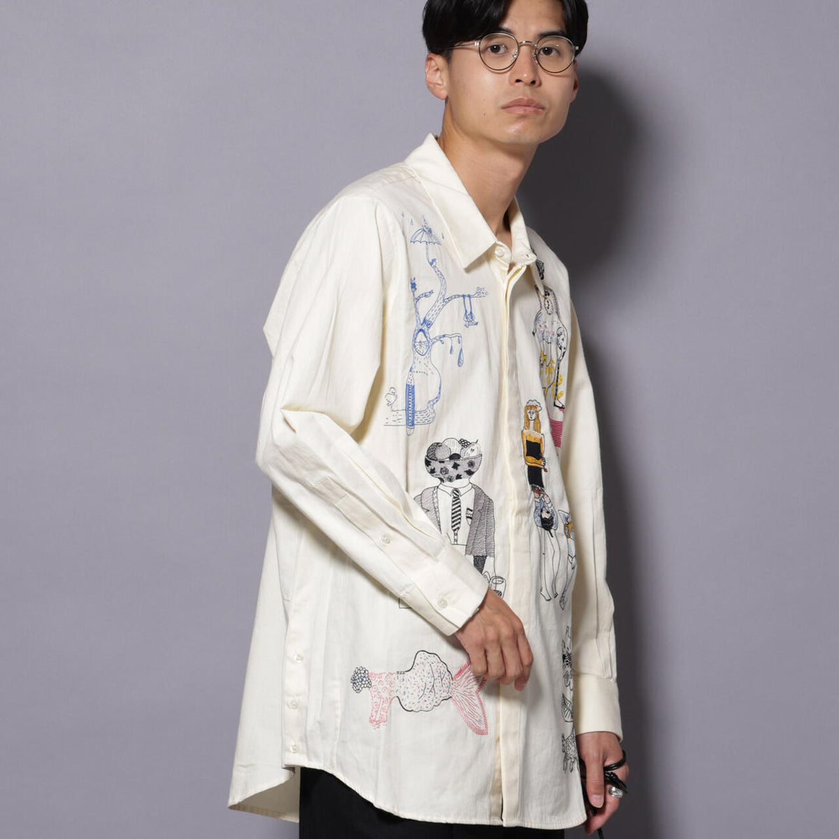 Mii / ミイ】 HAND WOVEN TUNIC：チュニックシャツ