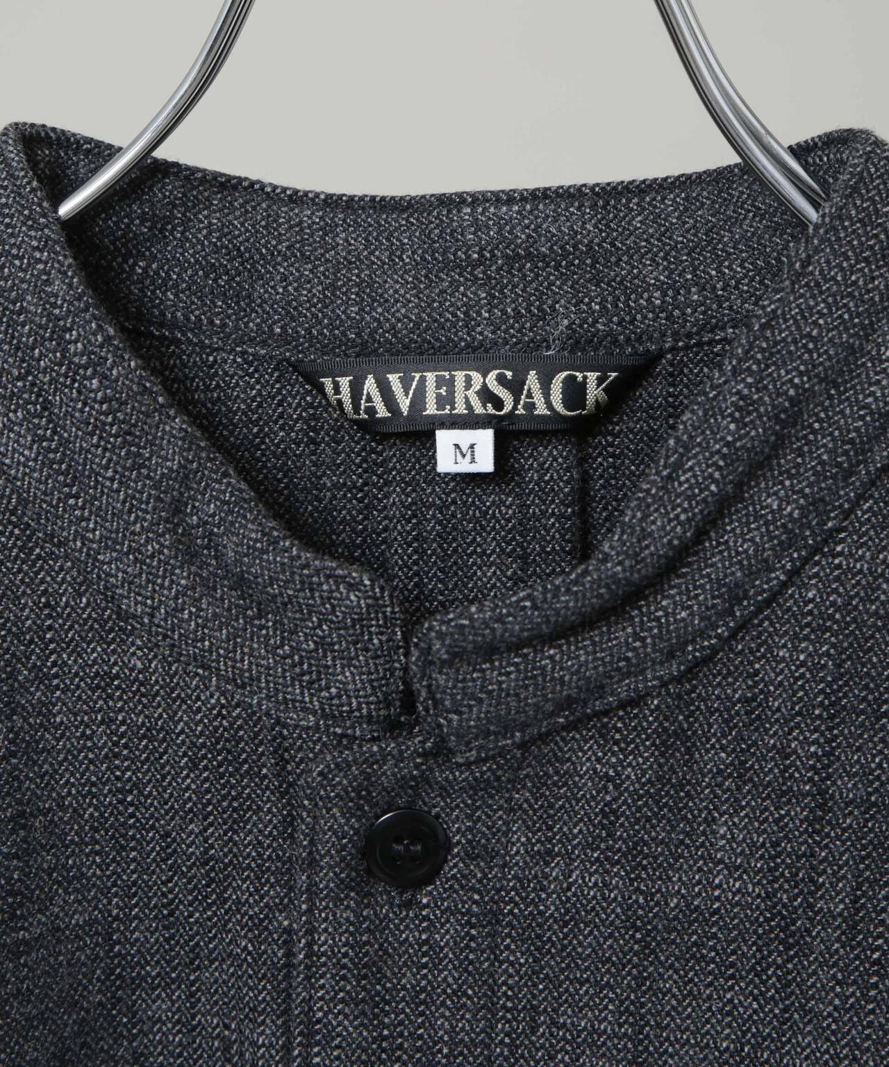 HAVERSACK/C/Wオールドヘリンボーンスタンドカラーシャツアウター 6706112012
