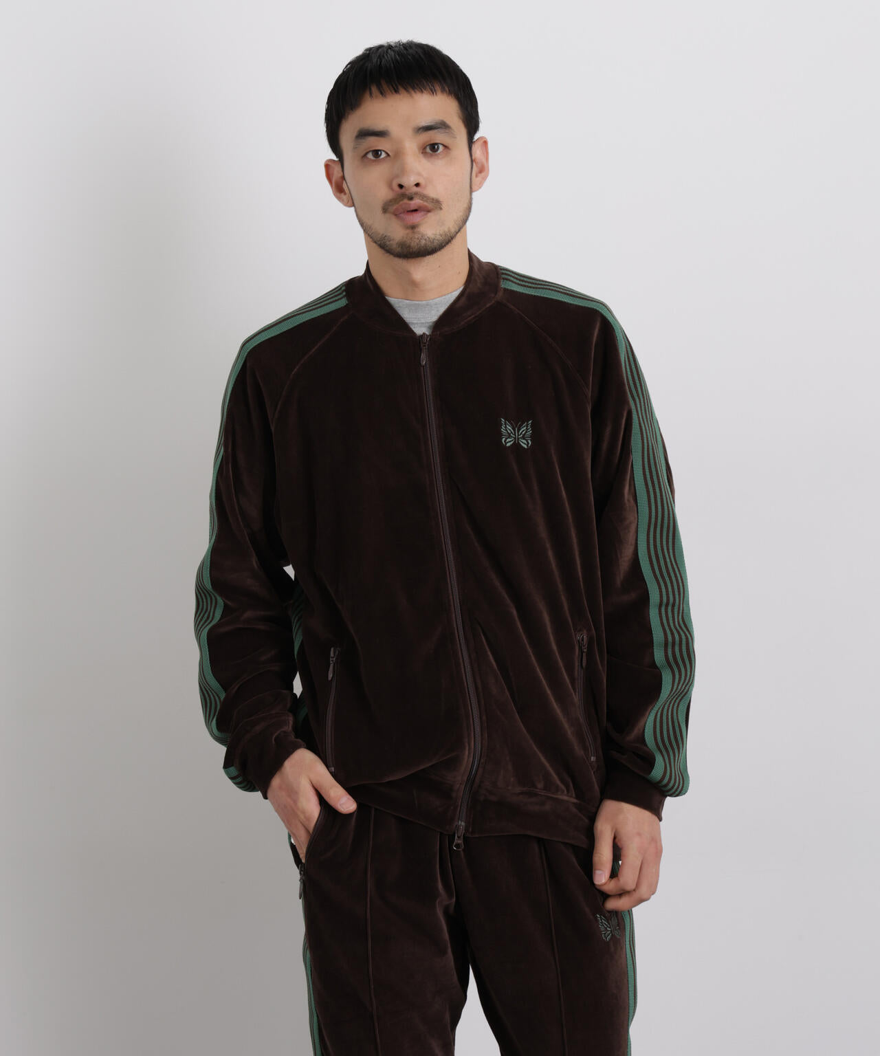 Needles/Rib Collar Track Jacket-Velour 6706112020