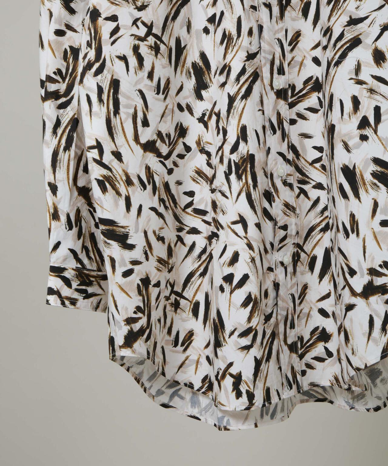 HAVERSACK/ブラッシュプリント バンドカラーシャツ 6706120012