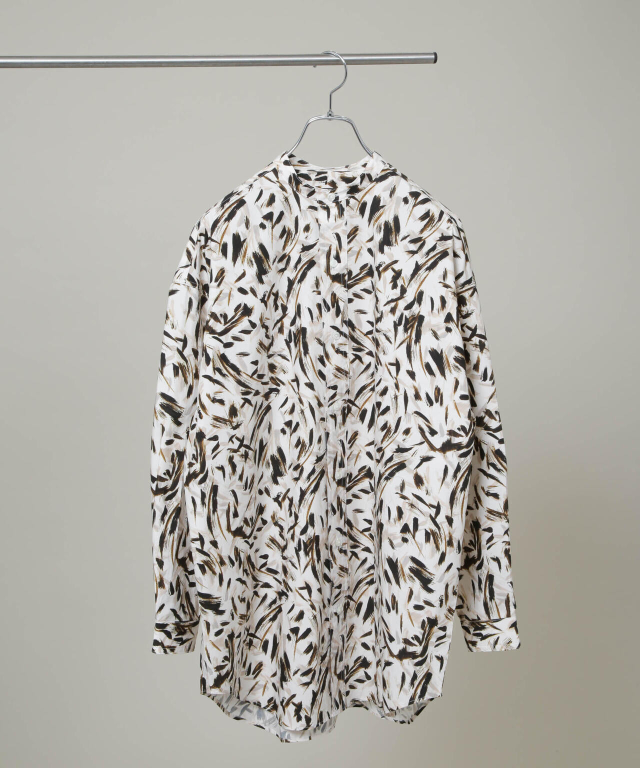 HAVERSACK/ブラッシュプリント バンドカラーシャツ 6706120012