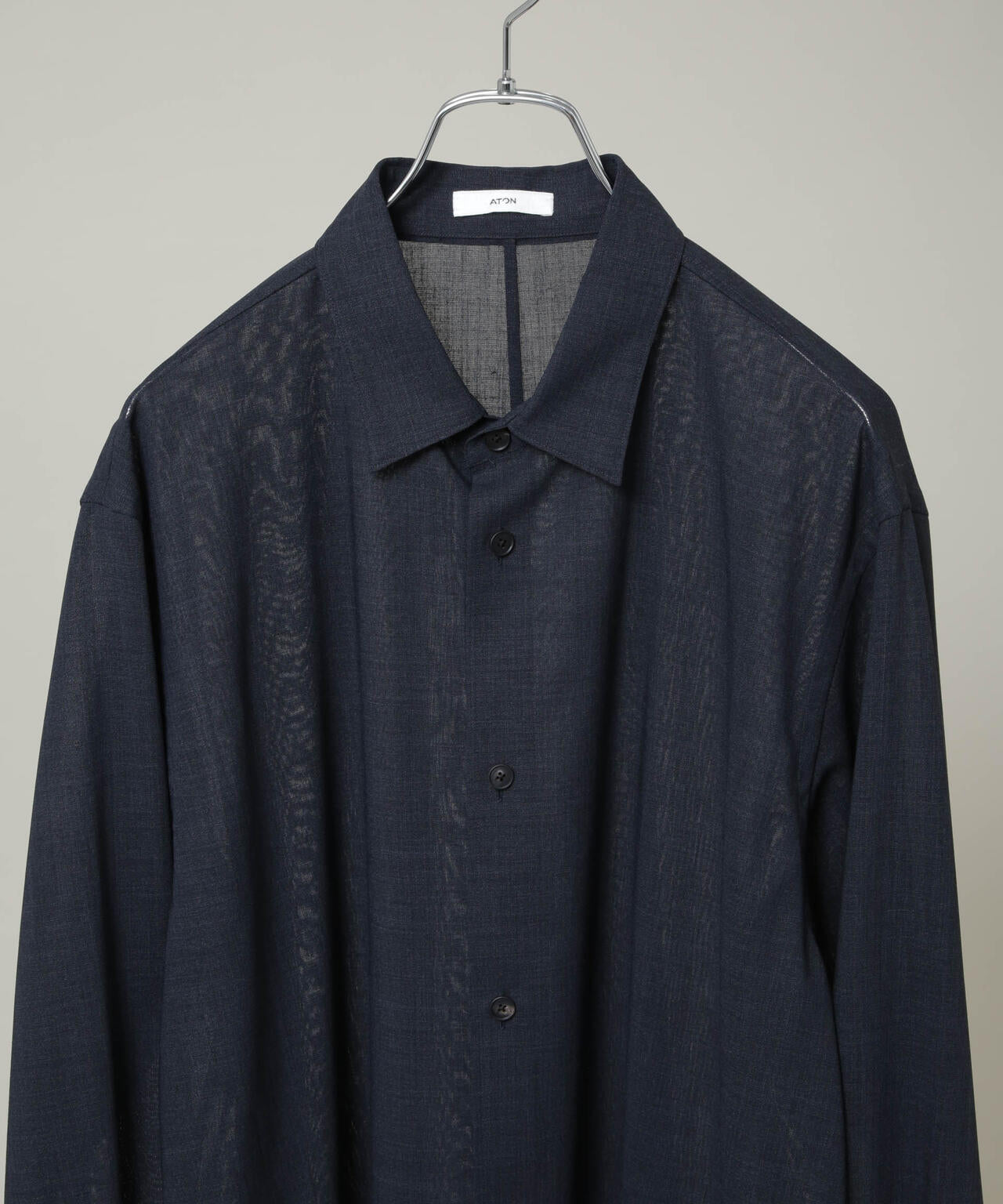 ATON / TWIST WOOL GAUZE LOOSE FIT SH