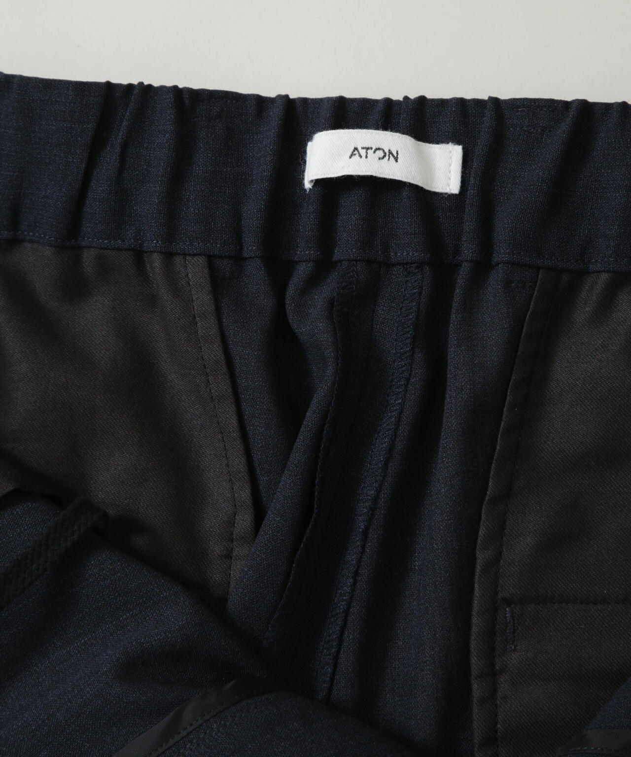 ATON/TWIST WOOL GAUZE EASY PANTS(セットアップ可) 6706127019