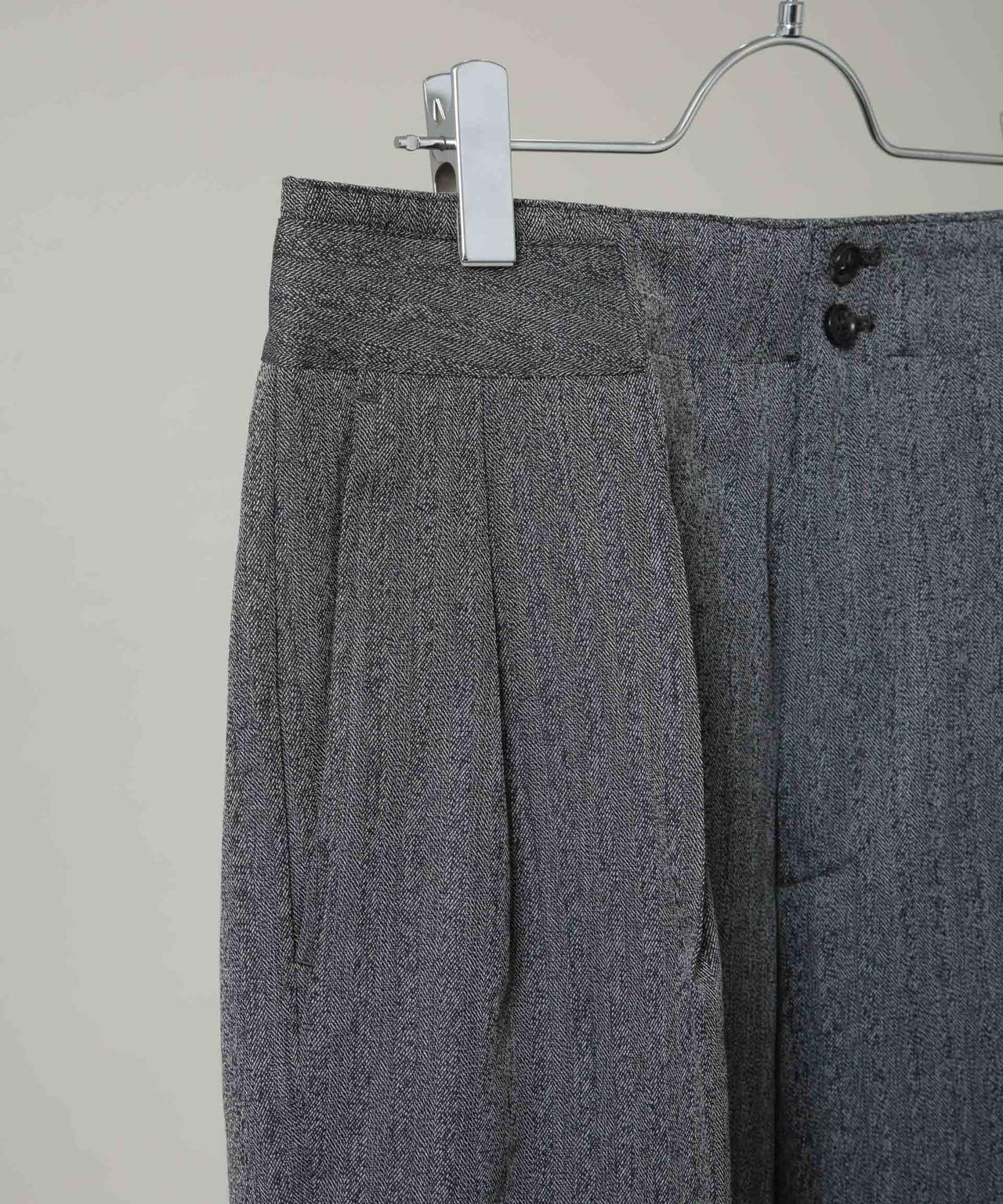 ULTERIOR/WOOL WASHI H/B TUCKED TROUSERS 6706127027