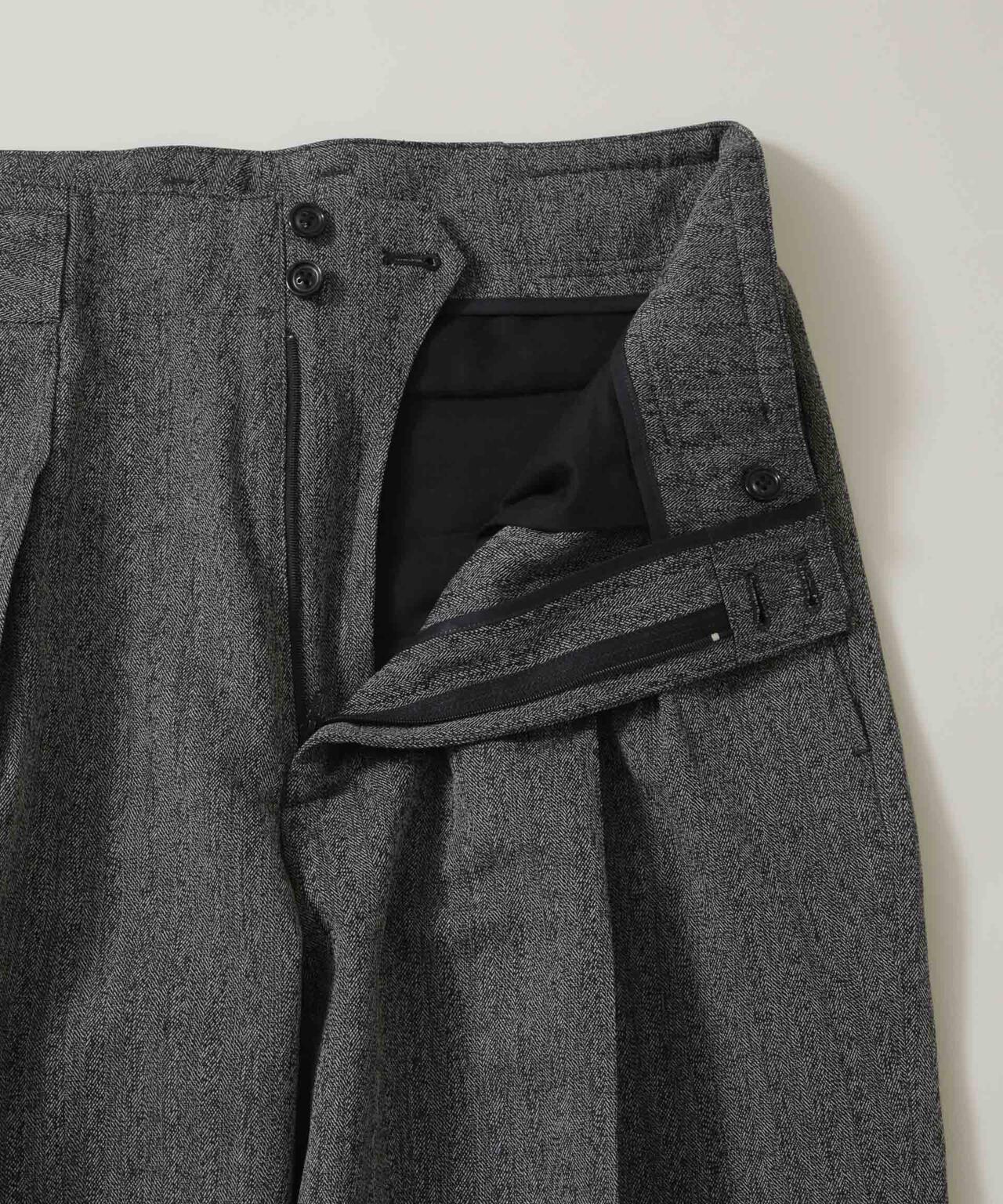 ULTERIOR/WOOL WASHI H/B TUCKED TROUSERS 6706127027