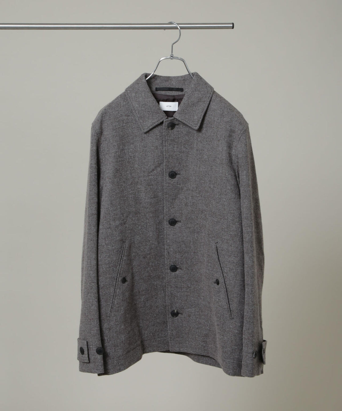 ATON/LINEN WOOL TWEED SHORT COAT