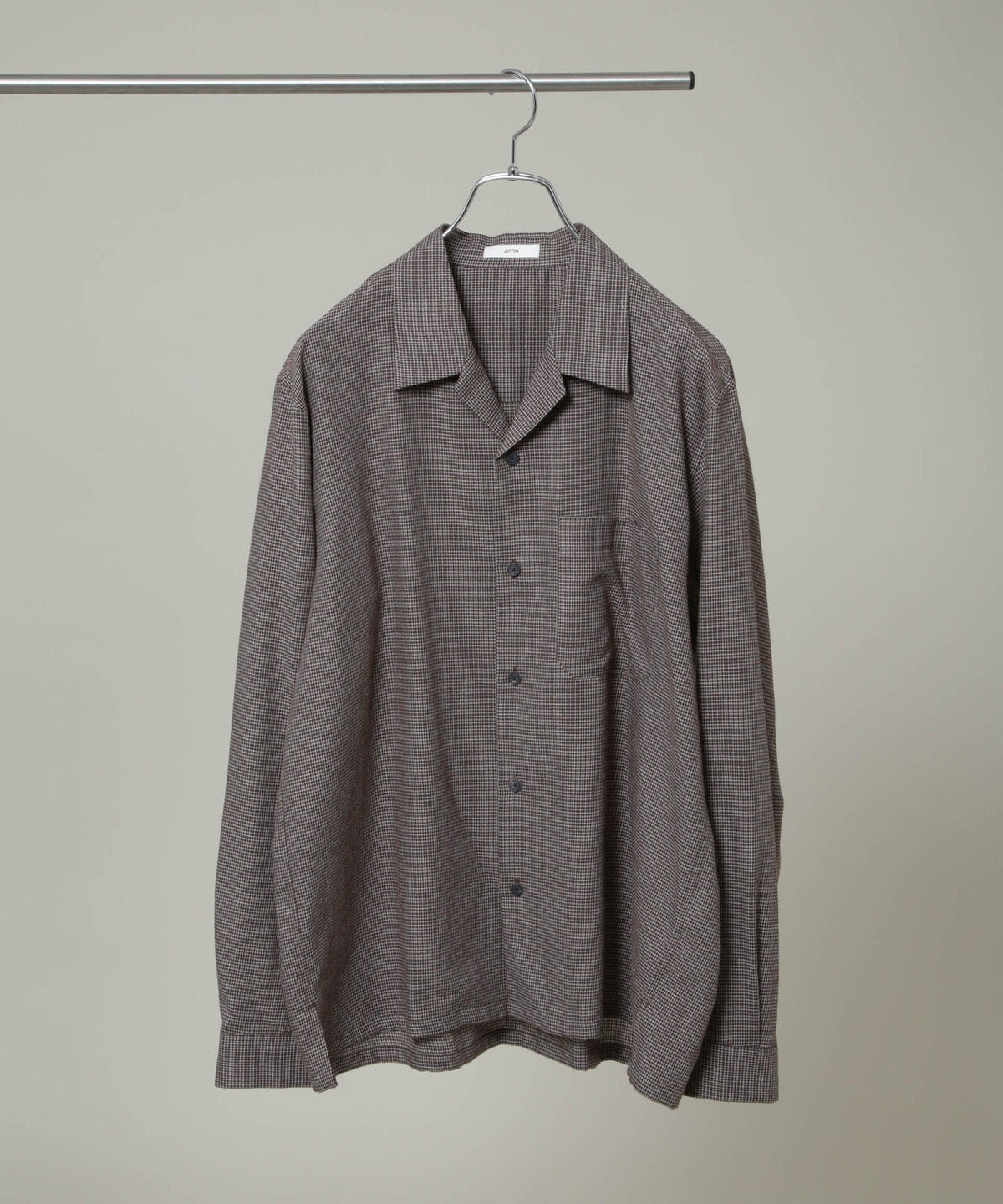 ATON/COTTON YAK OPEN COLLAR SHIRT