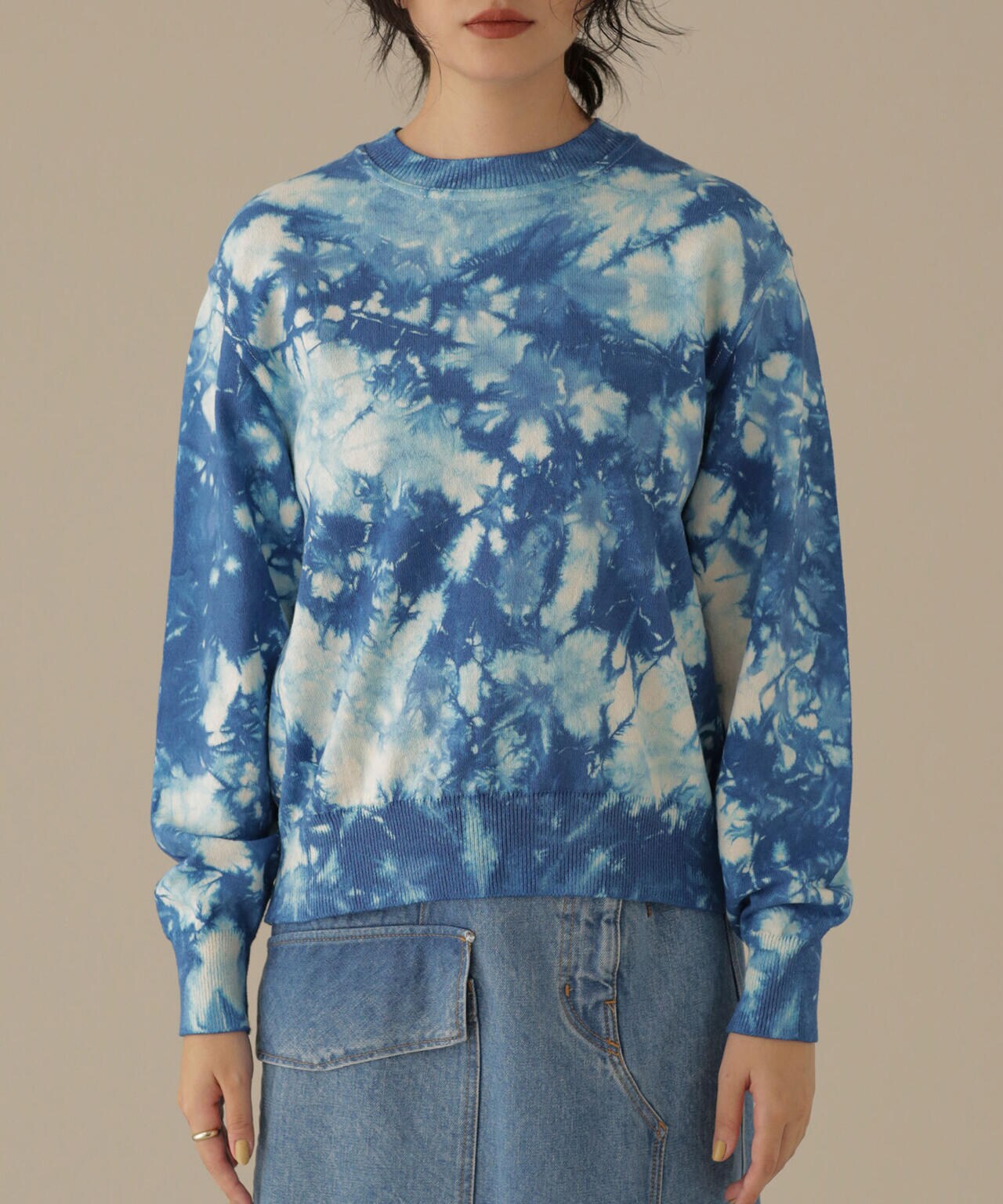 YONETOMI/別注 WAVE COTTON KNIT P/O タイダイ染め 6712222227