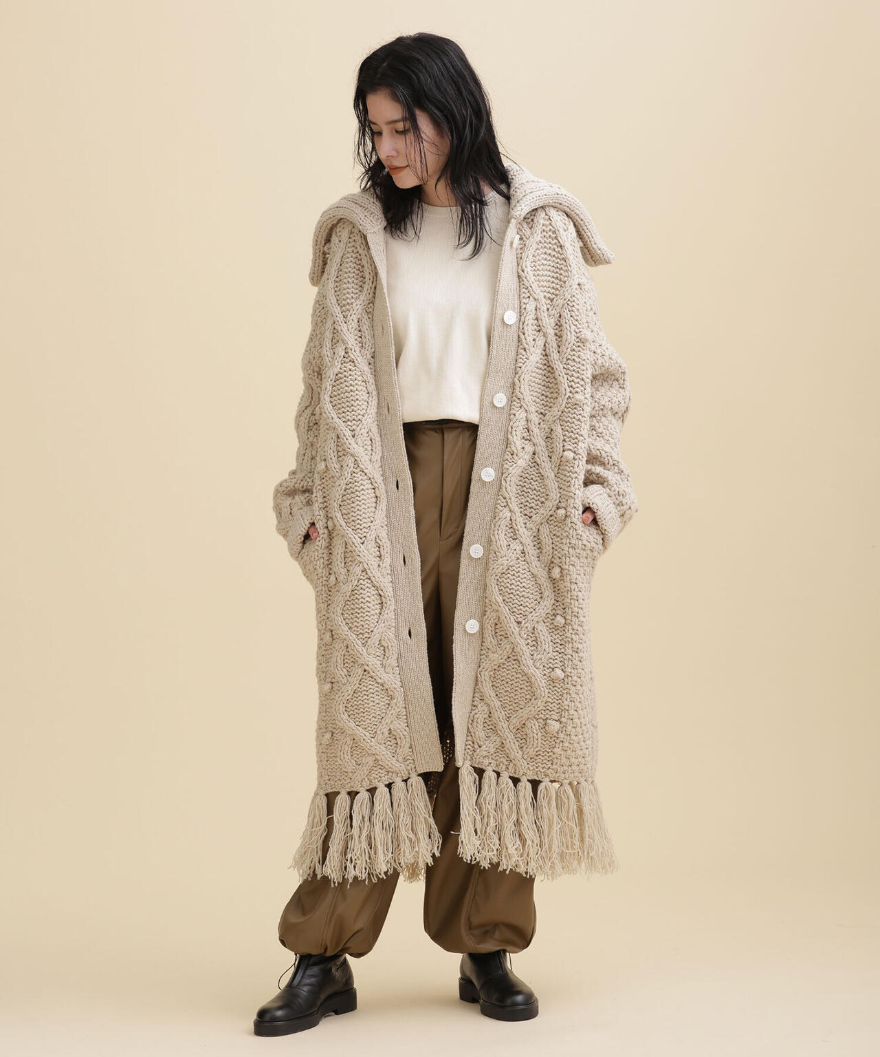 CASA FLINE - LOW GAUGE HAND KNIT CARDIGAN / ローゲージハンド