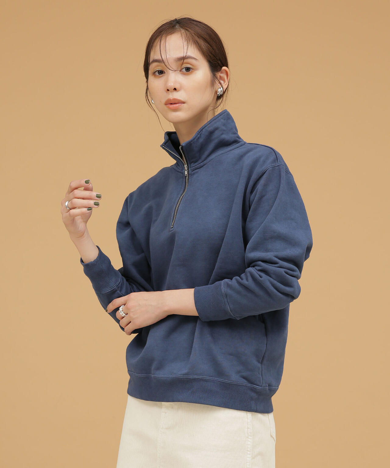 Odub/別注 ハーフZIPスウェット