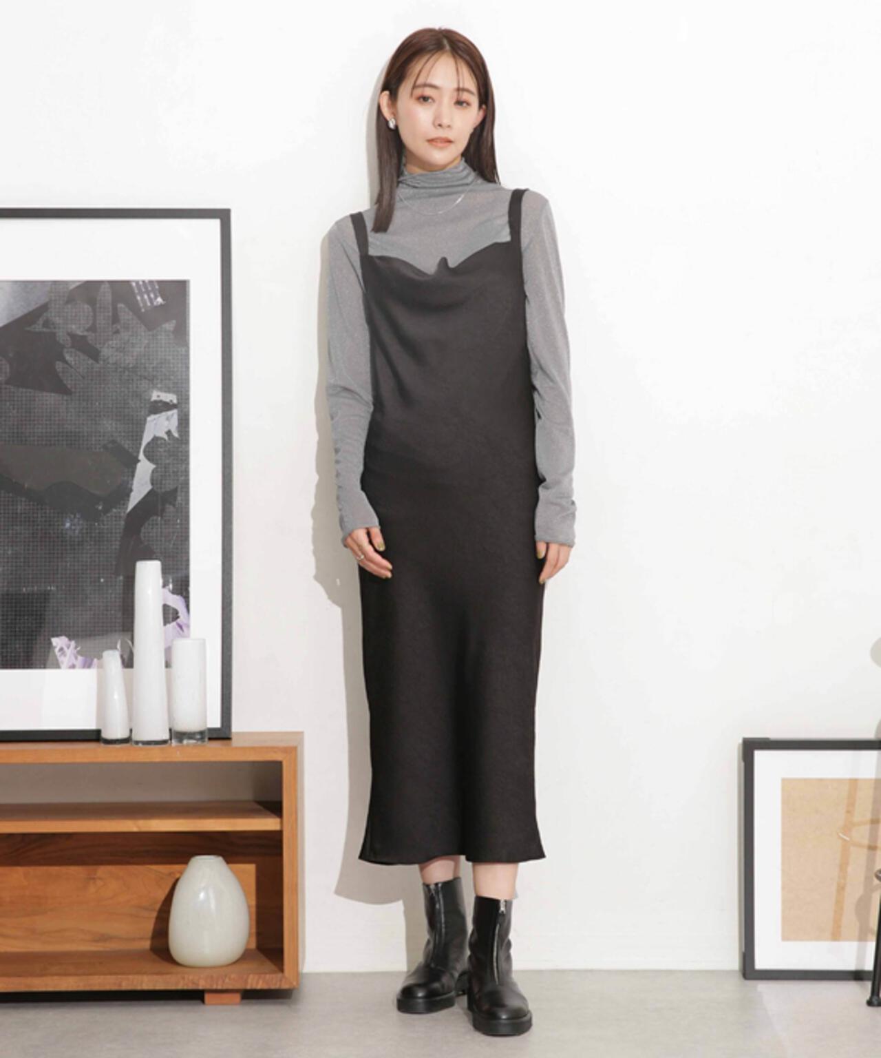 BAUM UND PFERDGARTEN/AGAMORA Crinkle Satinワンピース 6713219023
