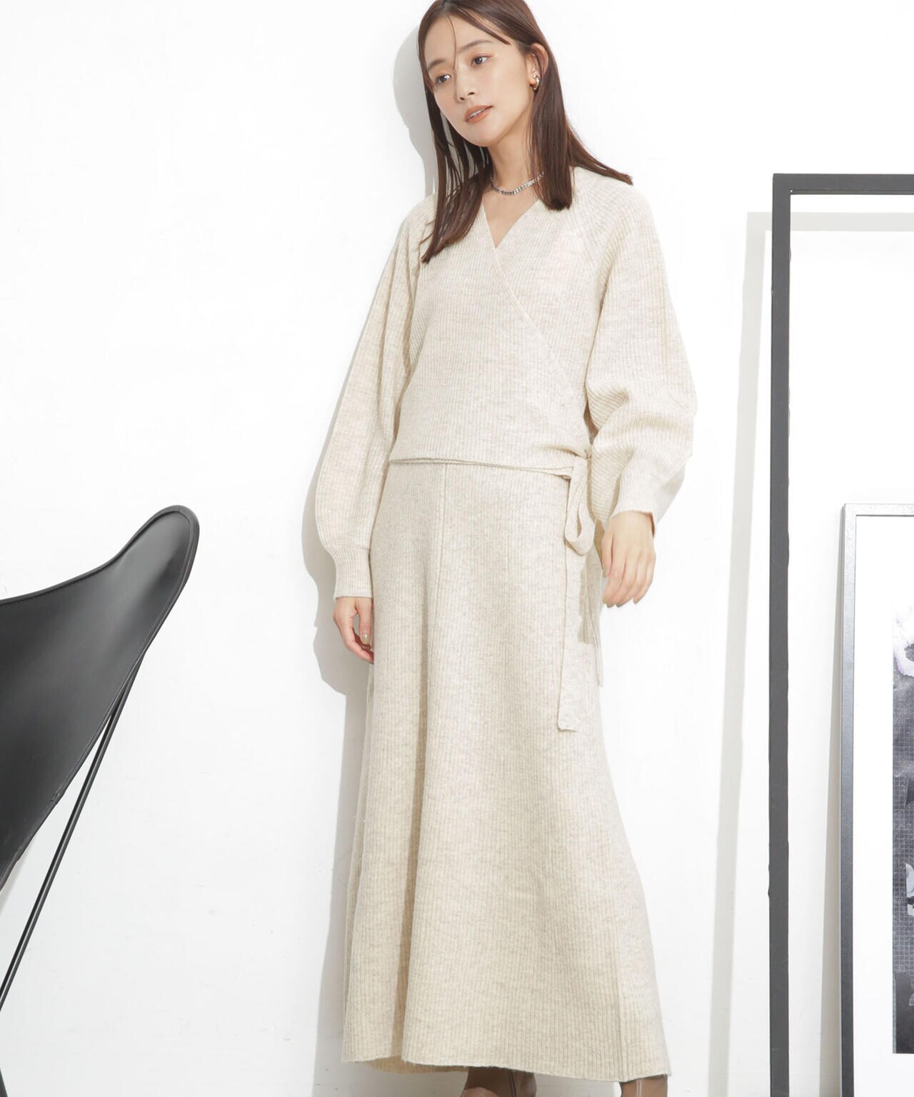 casa fline/カシュクールカーディガンセットドレス 6713219040