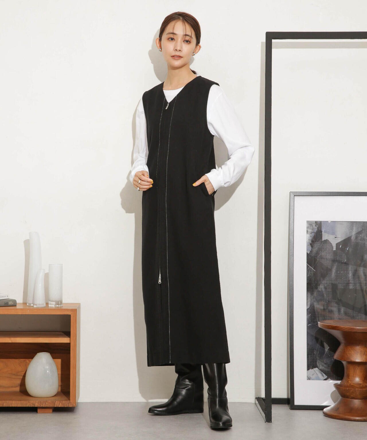 【新品未使用】cadune ツイードベストワンピース Odub/別注 ヘビーネル ベストワンピース