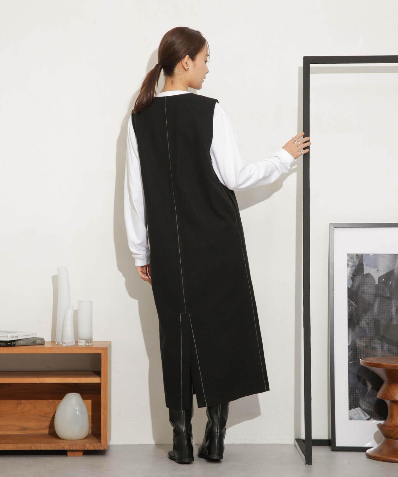 Odub/別注 ヘビーネル ベストワンピース